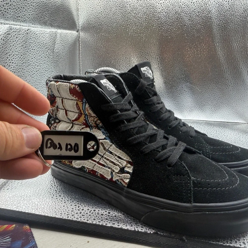 Size M5/W6.5 VANS Sk8-Hi Black White Unisex Comfort Lace Up Athletic‎ Sneakers